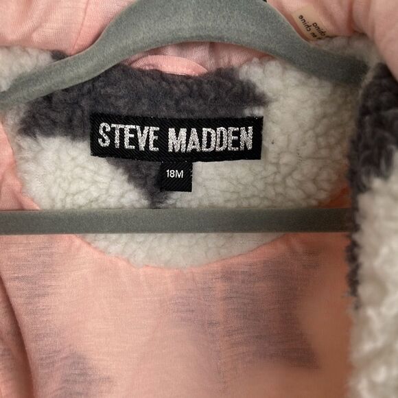 Steve Madden Toddler Sherpa Teddy Hooded Jacket - Picture 6 of 7